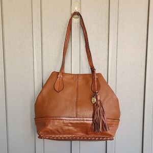 Isabella Fiore Leather Studded Hobo Handbag